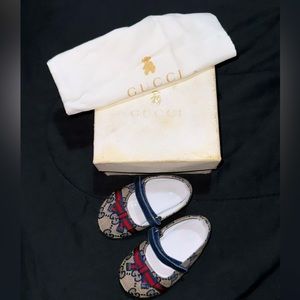Gucci Shoes|Gucci Ballet Flats For Infant Girl| Color: Blue | Bag & Box Included